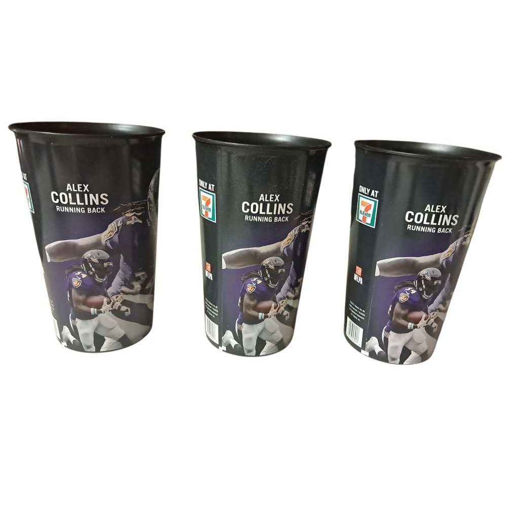 7-11 Ravens Alex Collins Running Back Souvenir Cups Set Of 3
